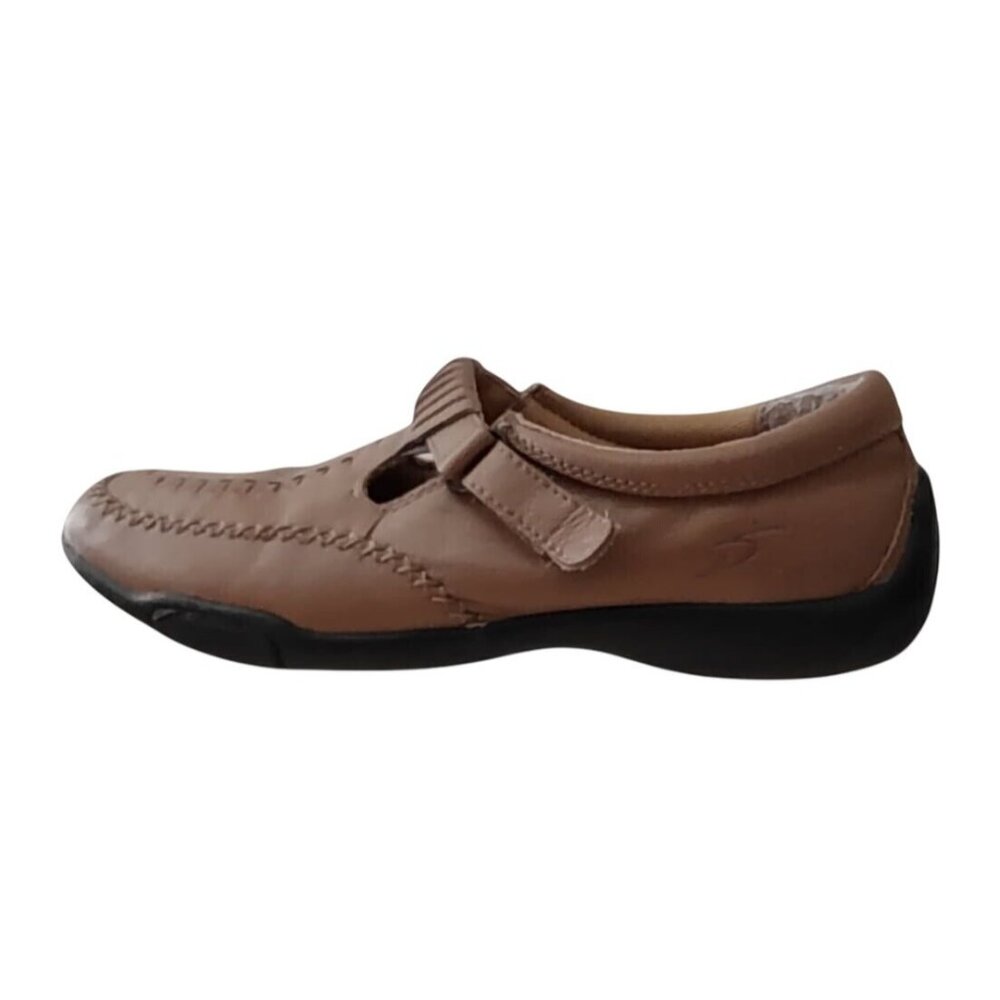 Dr Scholl's Shoes Womens 5.5M Tan Leather Comfort Cushion Sole E1P-2X T-Strap